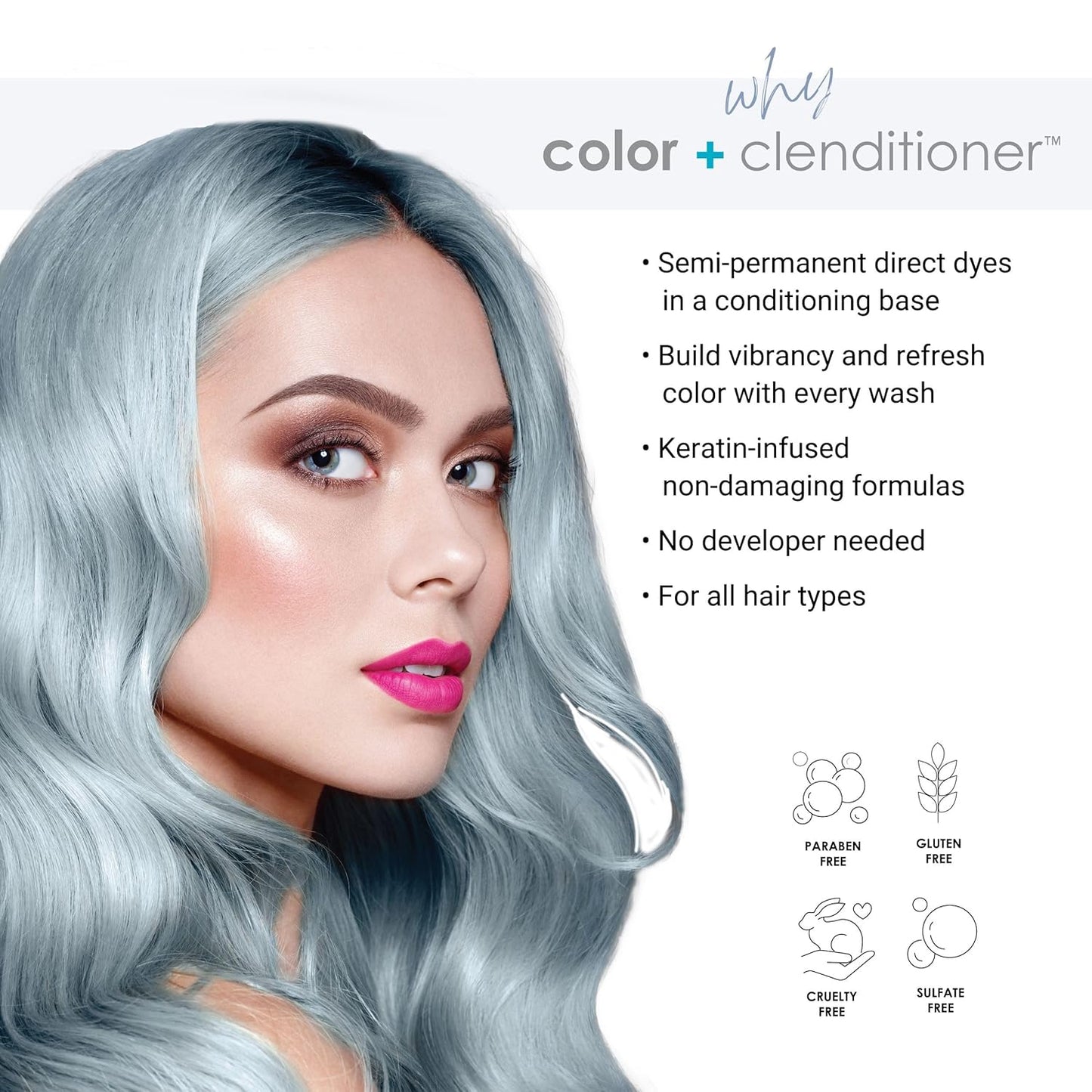 Keracolor Clenditioner Hair Dye (22 Colors) Semi Permanent Hair Color Depositing Conditioner, 12 Fl Oz