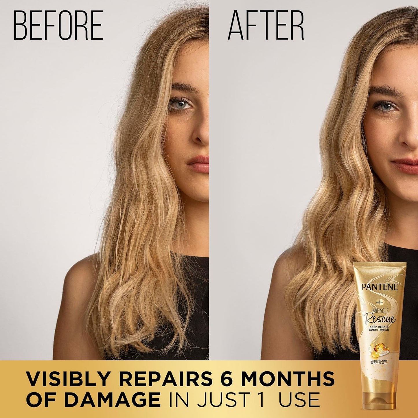 Pantene Miracle Rescue Deep Conditioner - Melting Pro-V Pearls for Dry, Damaged or Color-Treated Hair, Softens and Repairs, 8.0 oz