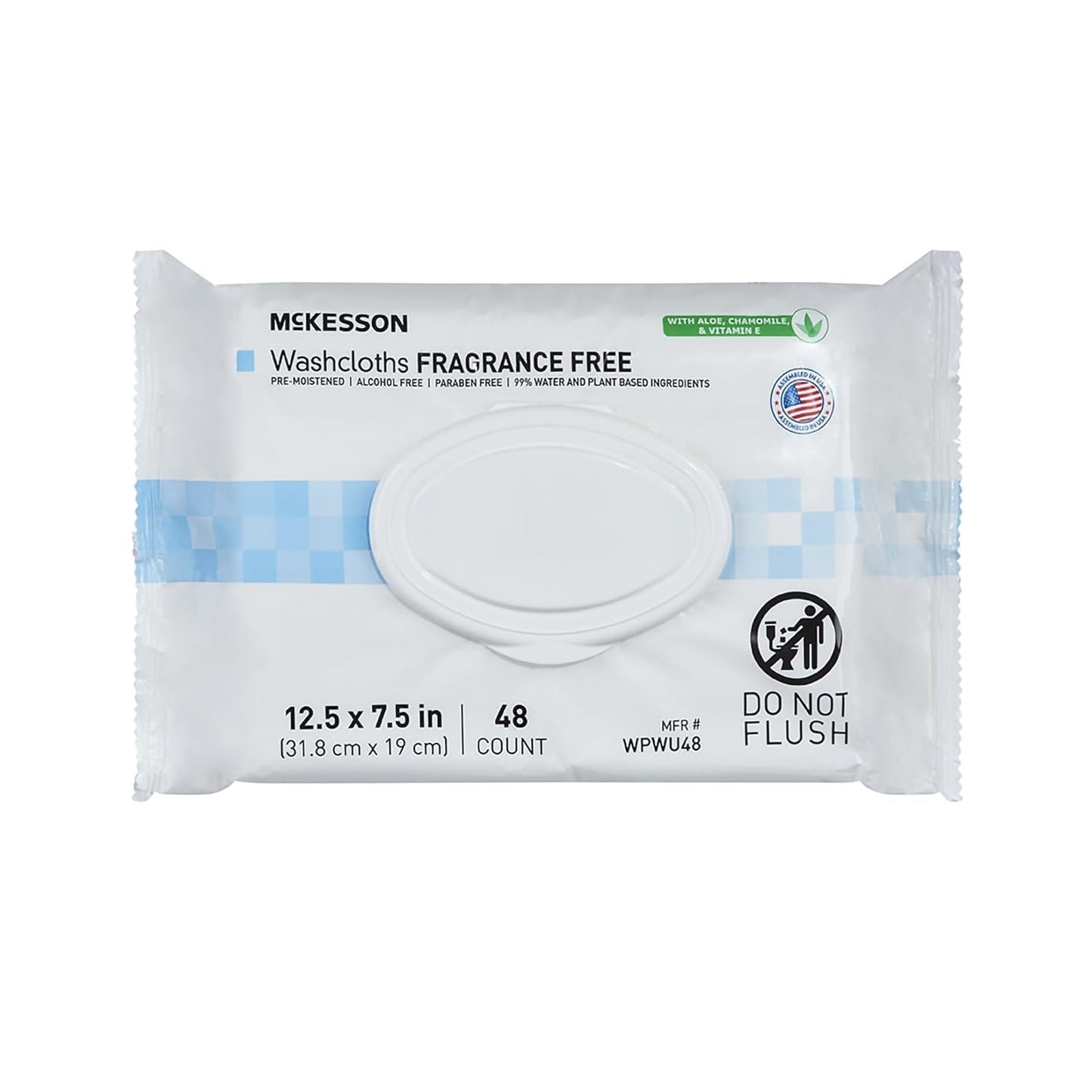 McKesson StayDry Disposable Wipe 12 Pack, 600 Washcloths - Large Adult Body and Incontinence Washcloths with Aloe and Vitamin E, Alcohol-Free, 50 Wipes Per Pack