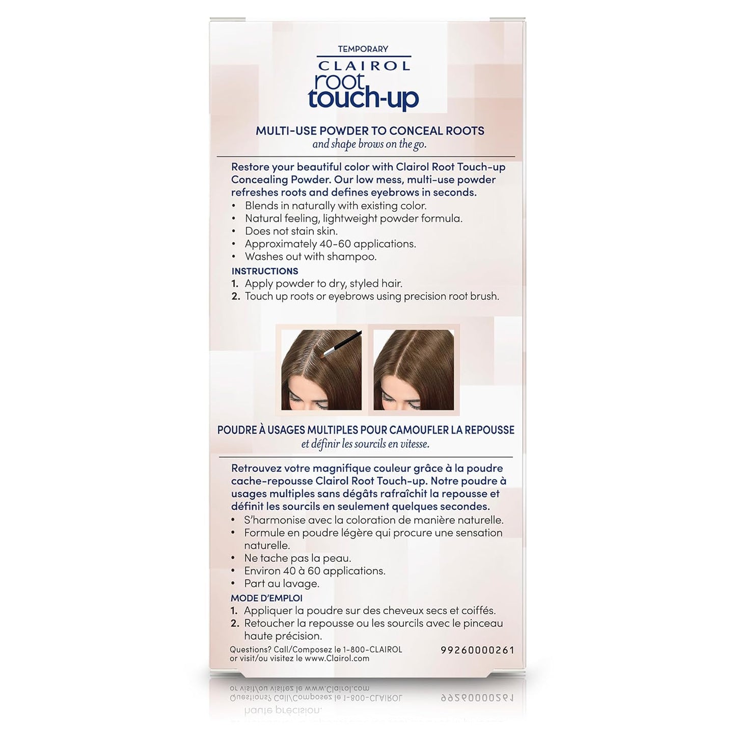 Clairol Root Touch-Up Temporary Concealing Powder, Dark Brown Hair Color, 1 Count