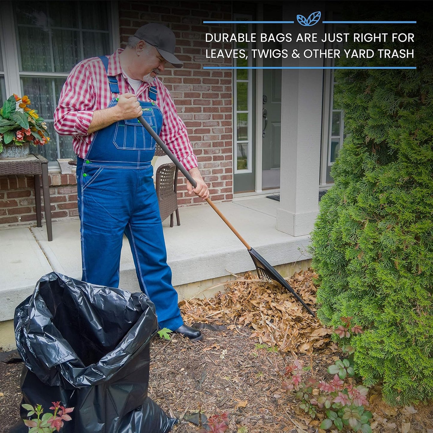 ToughBag 55 Gallon Trash Bags, 55-60 Gallon Trash Bags Heavy Duty (50 COUNT) - Large Black Trash Bags, 50-60 Gallon Garbage Bags for Contractors, Commercial, and Lawn, 35 x 55" - Made in USA