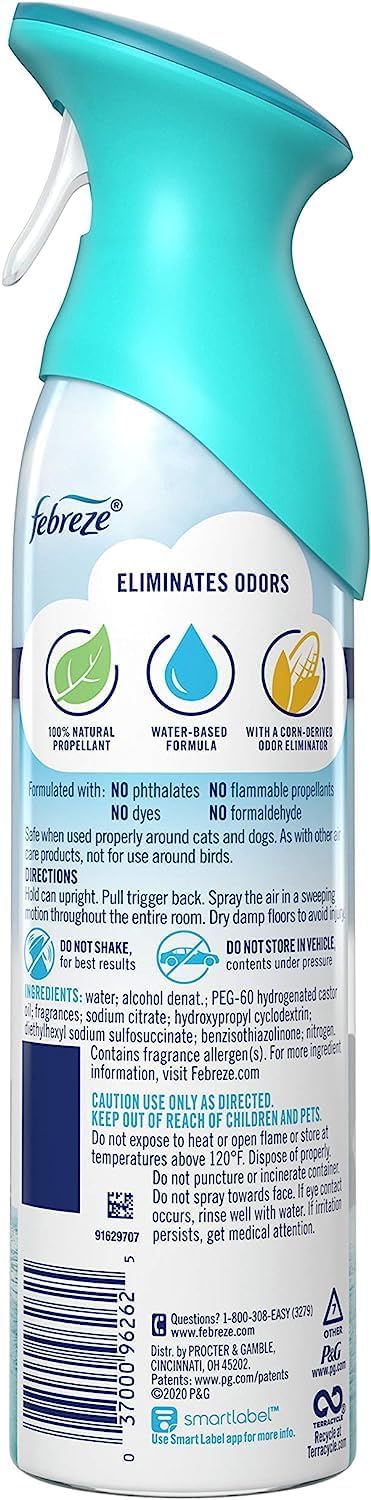 Febreze Air Freshener Spray, Linen & Sky, Odor Eliminator for Strong Odors, 8.8 Oz (2 Count)