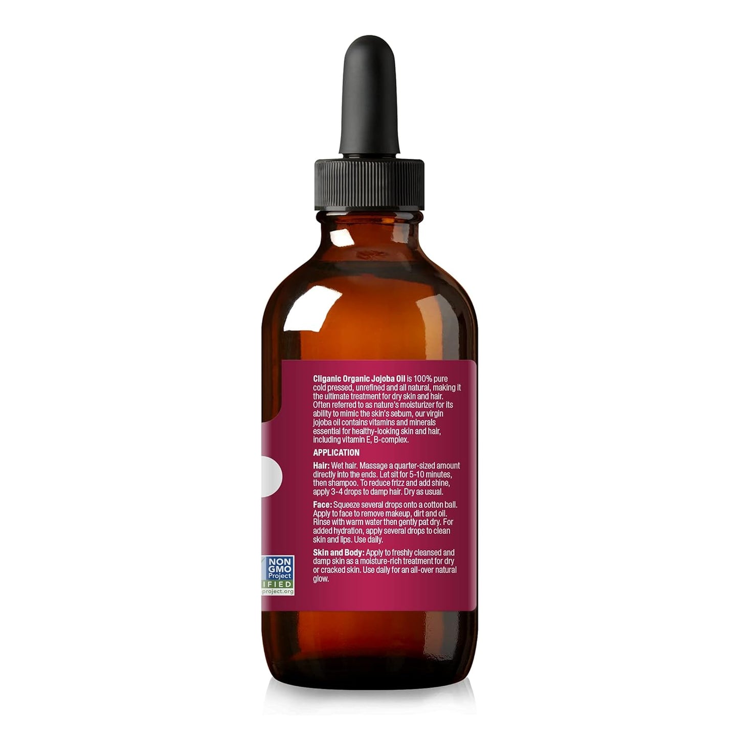 Cliganic Organic Jojoba Oil, 100% Pure (4oz) | Moisturizing Oil for Face, Hair, Skin & Nails | Natural Cold Pressed Hexane Free | Base Carrier Oil