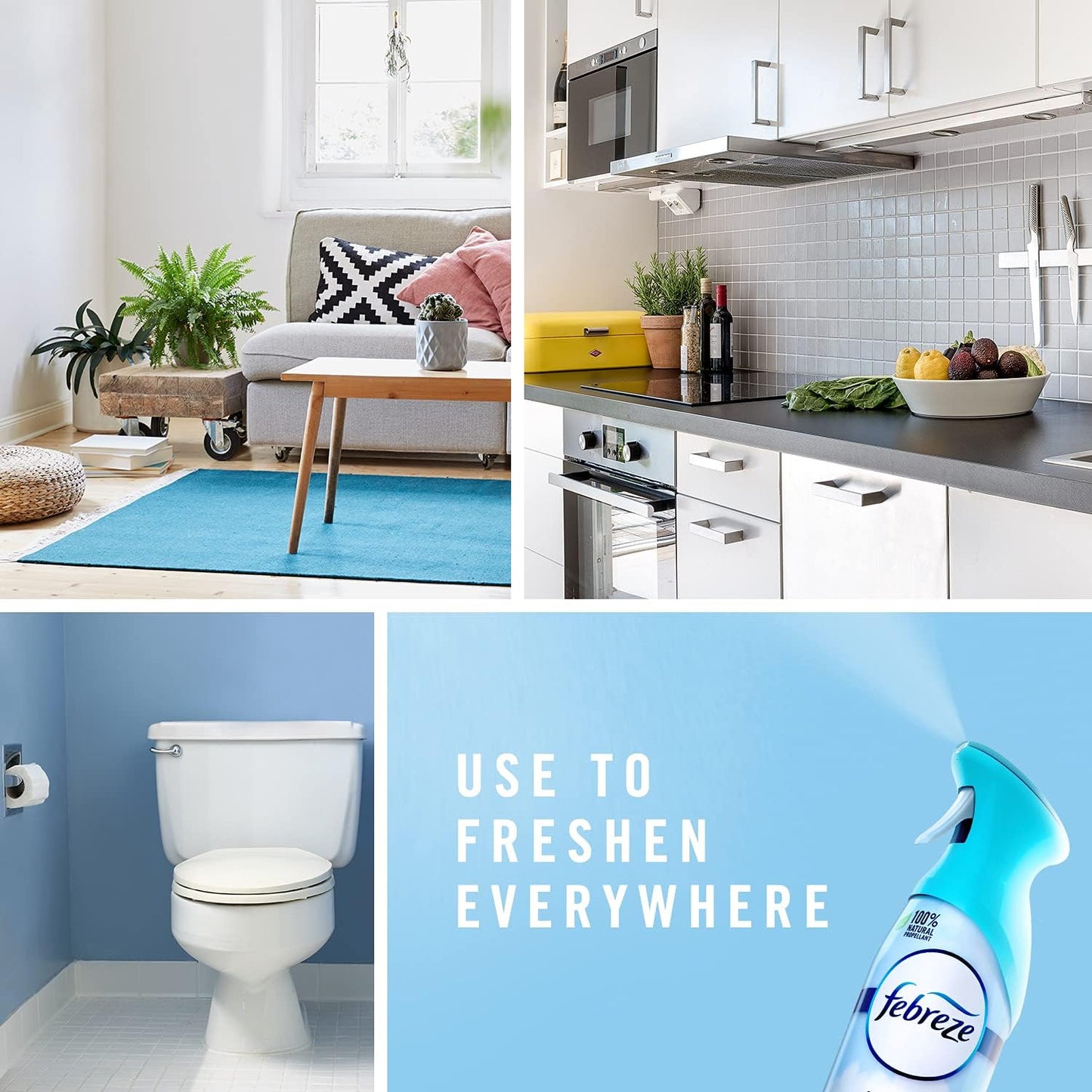 Febreze Air Freshener Spray, Linen & Sky, Odor Eliminator for Strong Odors, 8.8 Oz (2 Count)