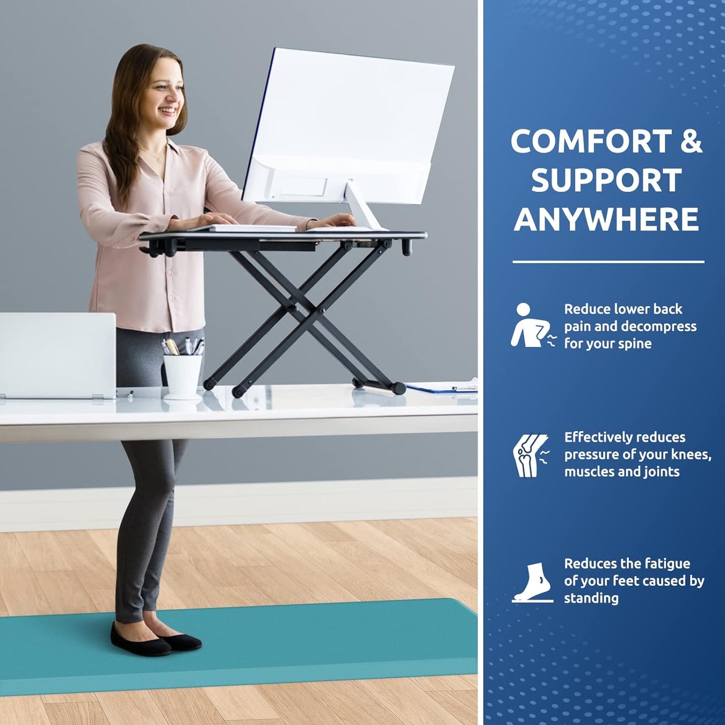 KitchenClouds Kitchen Mat Cushioned Anti Fatigue Rug 17.3"x28" Waterproof, Non Slip, Standing and Comfort Desk/Floor Mats for House Sink Office (Black)