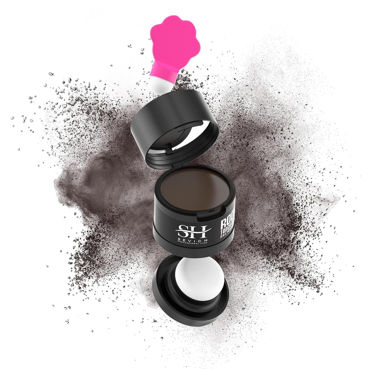 Sevich Hairline Powder,Instantly Conceals Hair Loss, Root Touch up Powder, Hair Shadow Toppers for Women & Men, Touch Up for Thinning Gray Hair, Windproof & Sweatproof, Dark Brown
