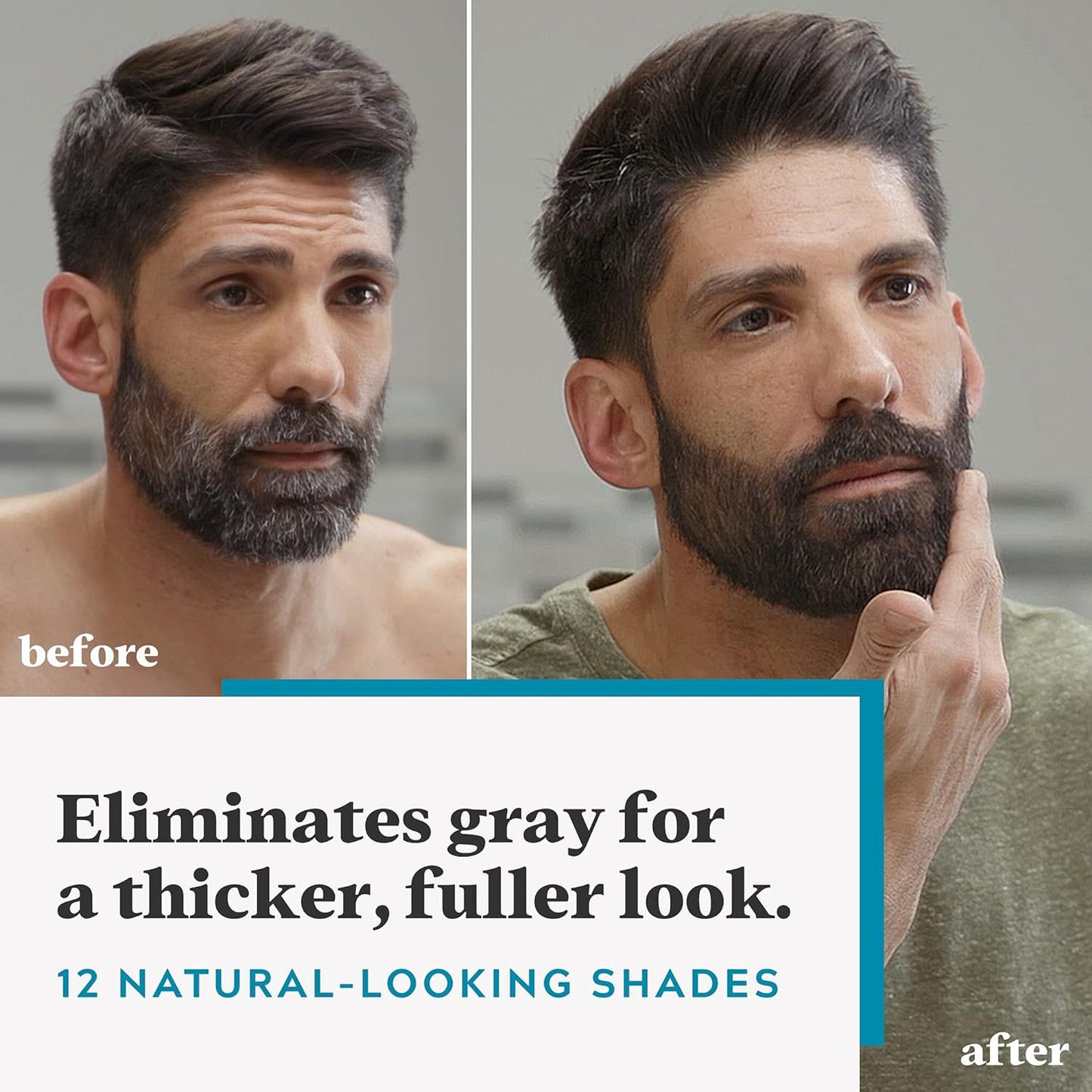 Just For Men Mustache & Beard, Beard Dye for Men with Brush Included for Easy Application, With Biotin Aloe and Coconut Oil for Healthy Facial Hair - Medium Brown, M-35, Pack of 1