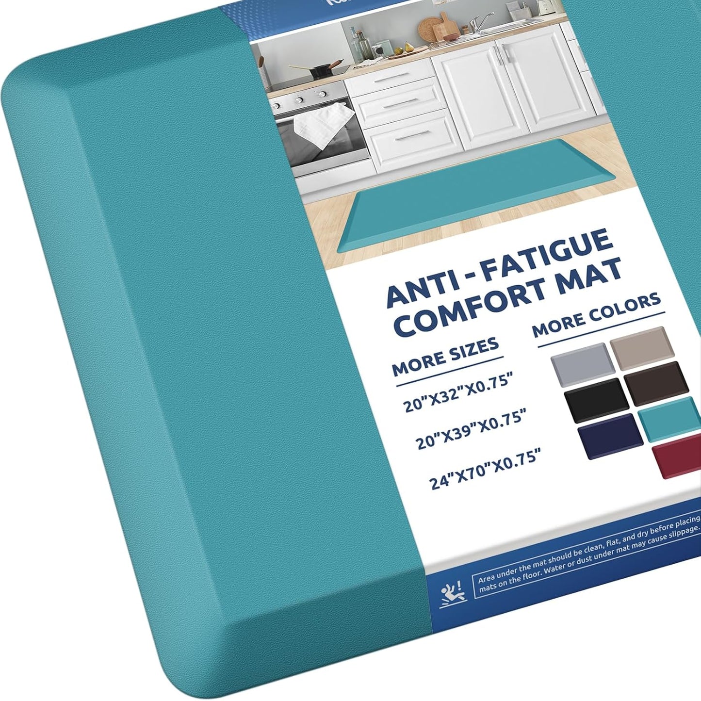 KitchenClouds Kitchen Mat Cushioned Anti Fatigue Rug 17.3"x28" Waterproof, Non Slip, Standing and Comfort Desk/Floor Mats for House Sink Office (Black)