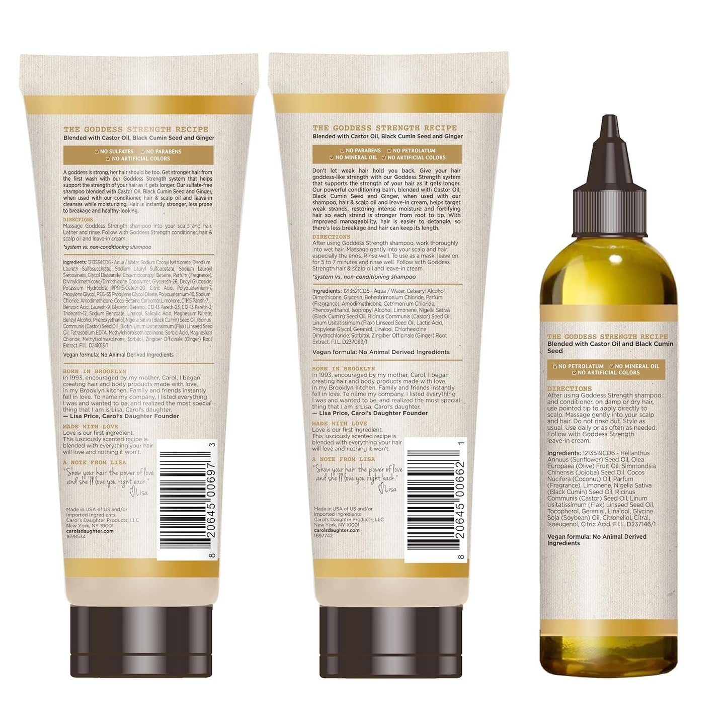 Carol's Daughter Goddess Strength Ultra Shield Pre Poo Hair Treatment for Wavy, Coily and Curly Hair, Protective Hair Detangler with Castor Oil for Weak Hair, 10.2 Fl Oz