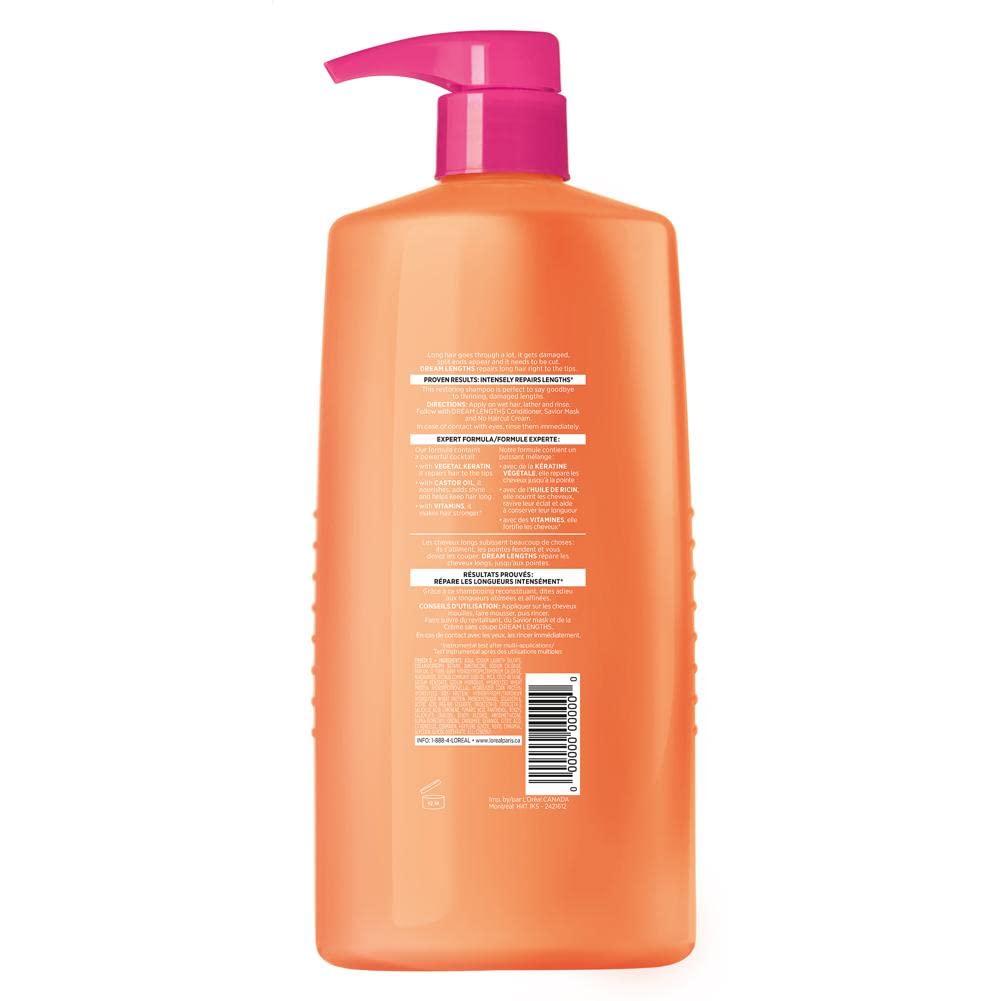 L'Oreal Paris Elvive Dream Lengths Shampoo and Conditioner Kit, Paraben Free, 1 kit