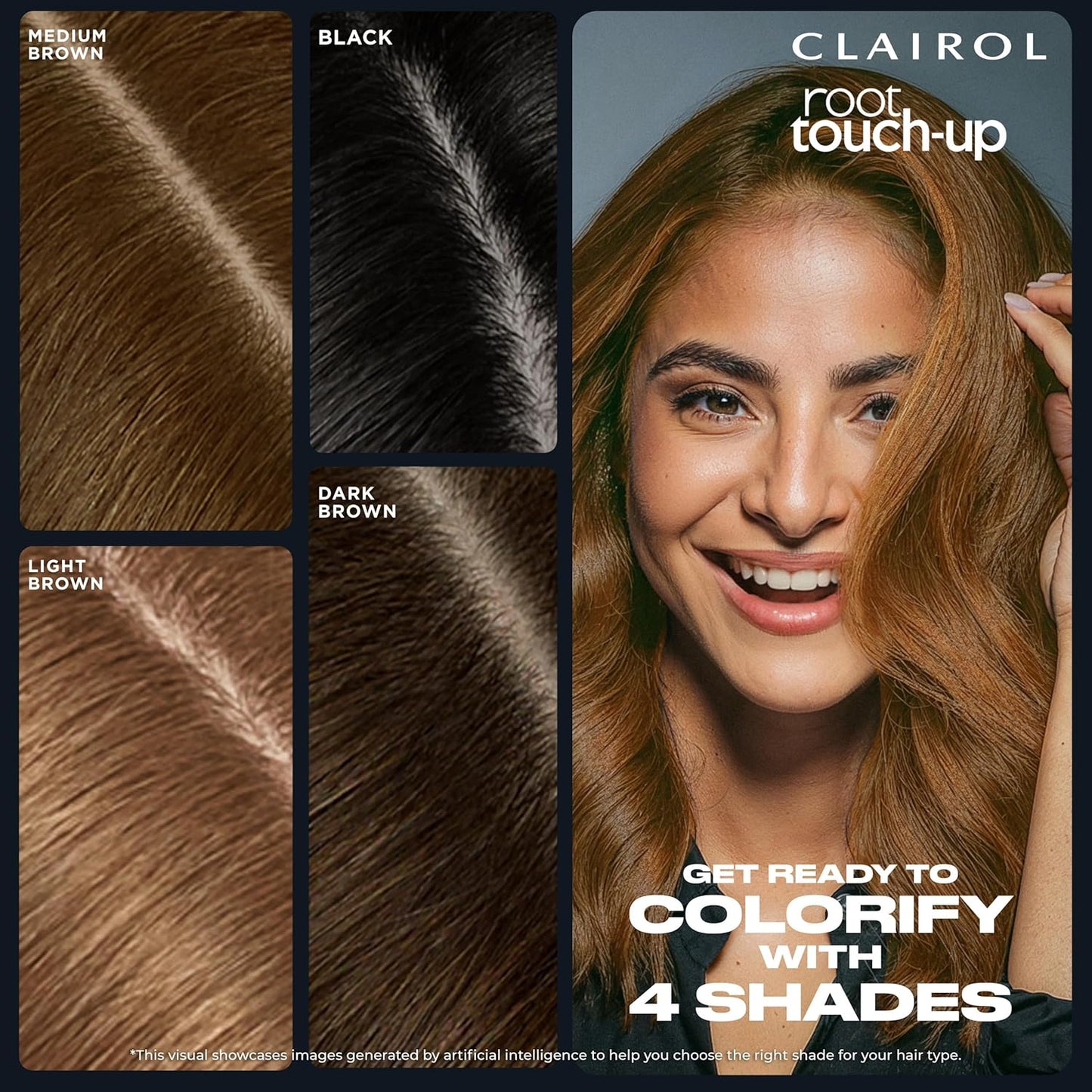 Clairol Root Touch-Up Temporary Concealing Powder, Dark Brown Hair Color, 1 Count
