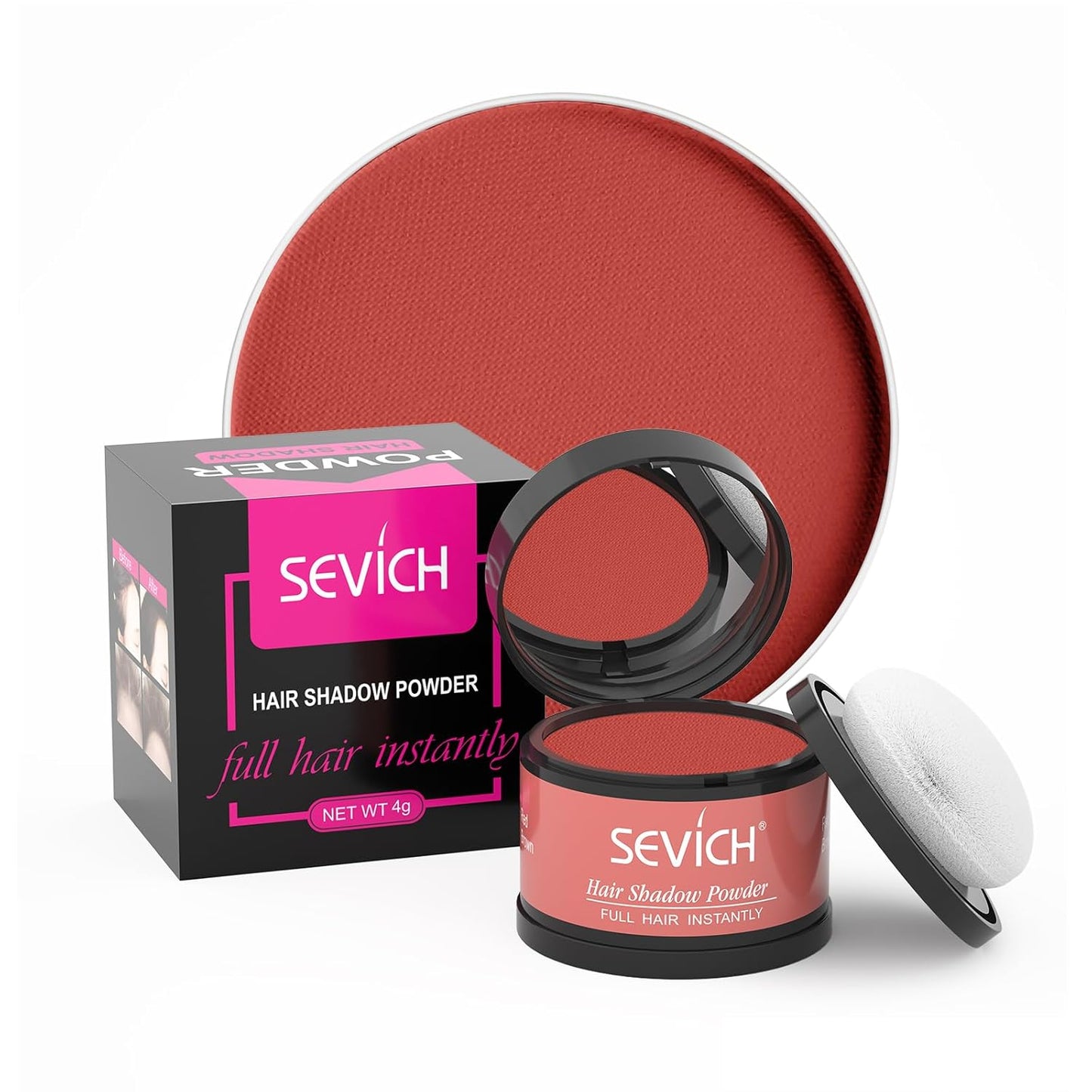 Sevich Hairline Powder,Instantly Conceals Hair Loss, Root Touch up Powder, Hair Shadow Toppers for Women & Men, Touch Up for Thinning Gray Hair, Windproof & Sweatproof, Dark Brown