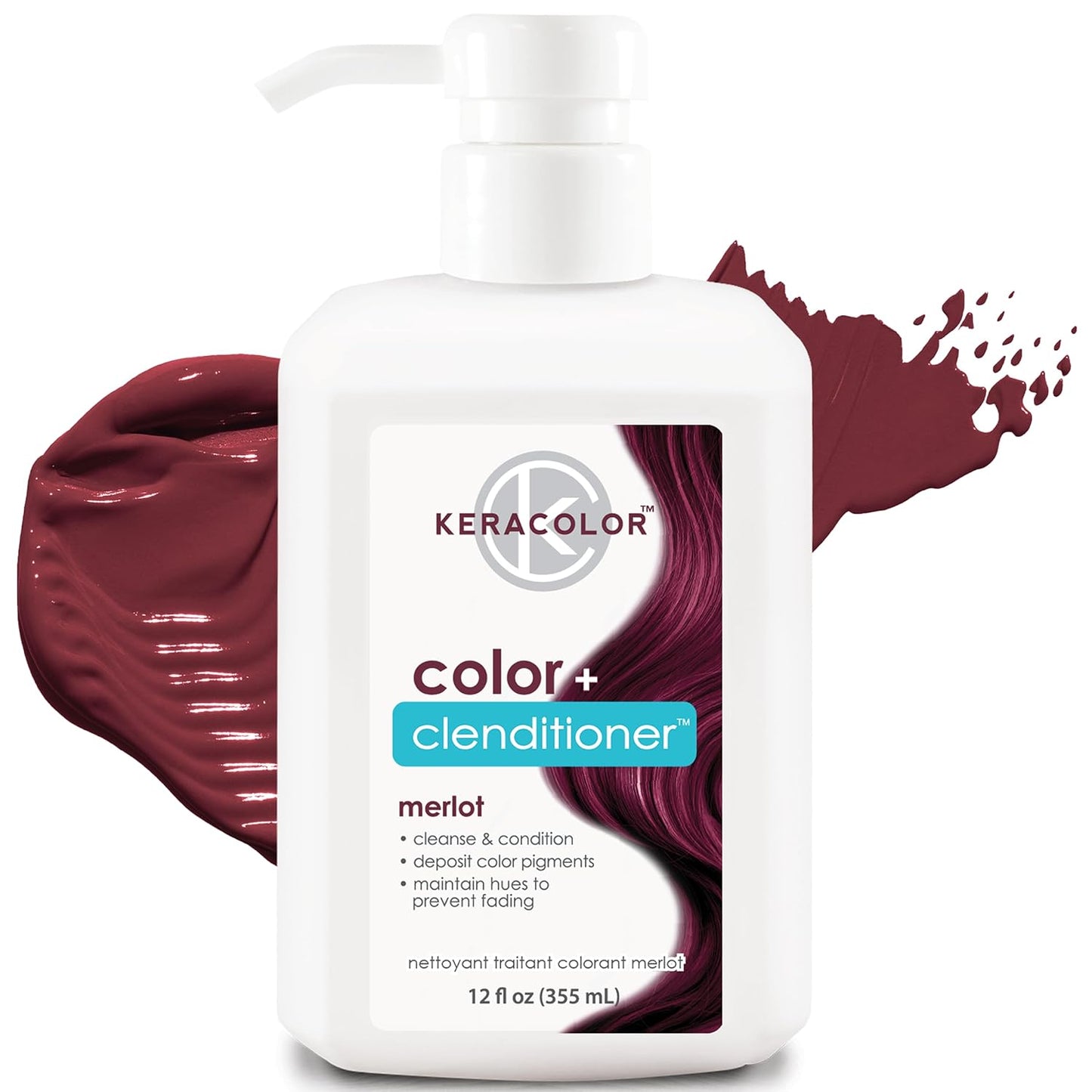 Keracolor Clenditioner Hair Dye (22 Colors) Semi Permanent Hair Color Depositing Conditioner, 12 Fl Oz