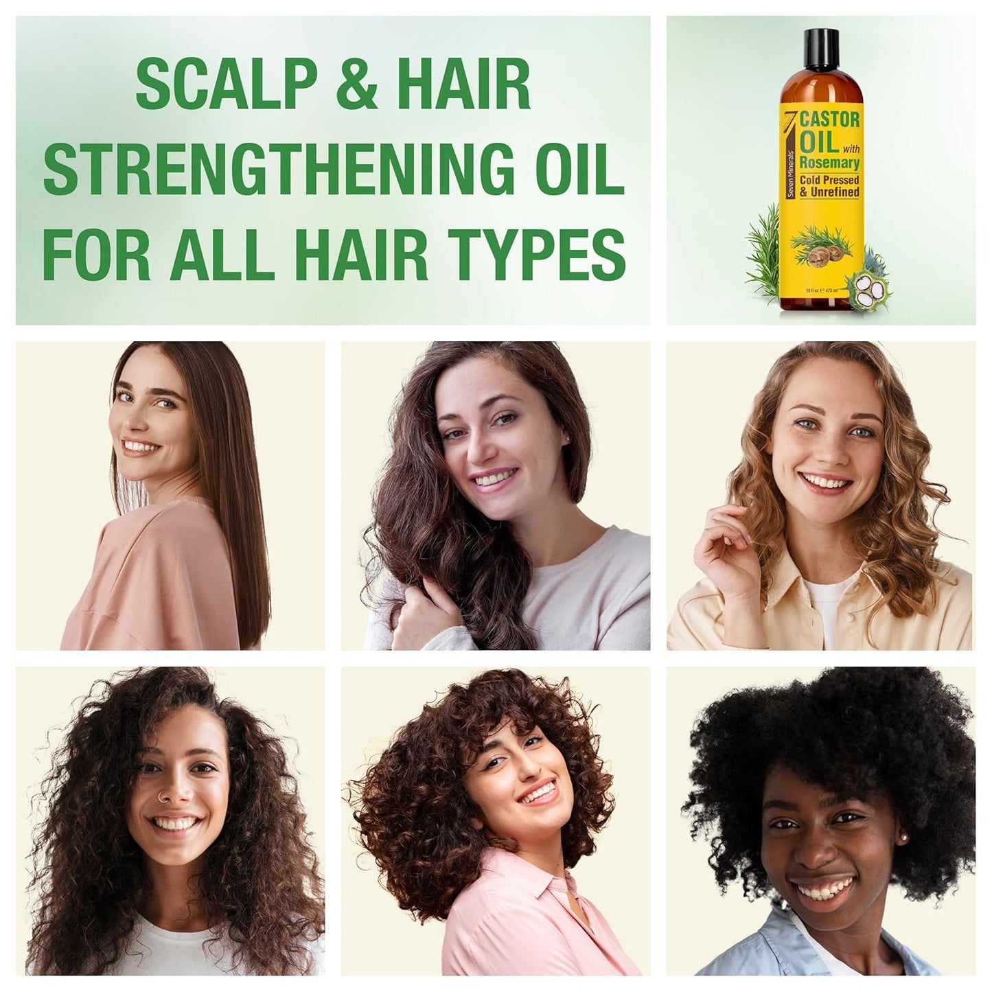 Pure Cold Pressed Castor Oil - Big 32 fl oz Bottle - Unrefined & Hexane Free - 100% Pure Castor Oil for Hair Growth, Thicker Eyelashes & Eyebrows, Dry Skin, Healing, Hair Care, Joint and Muscle Pain