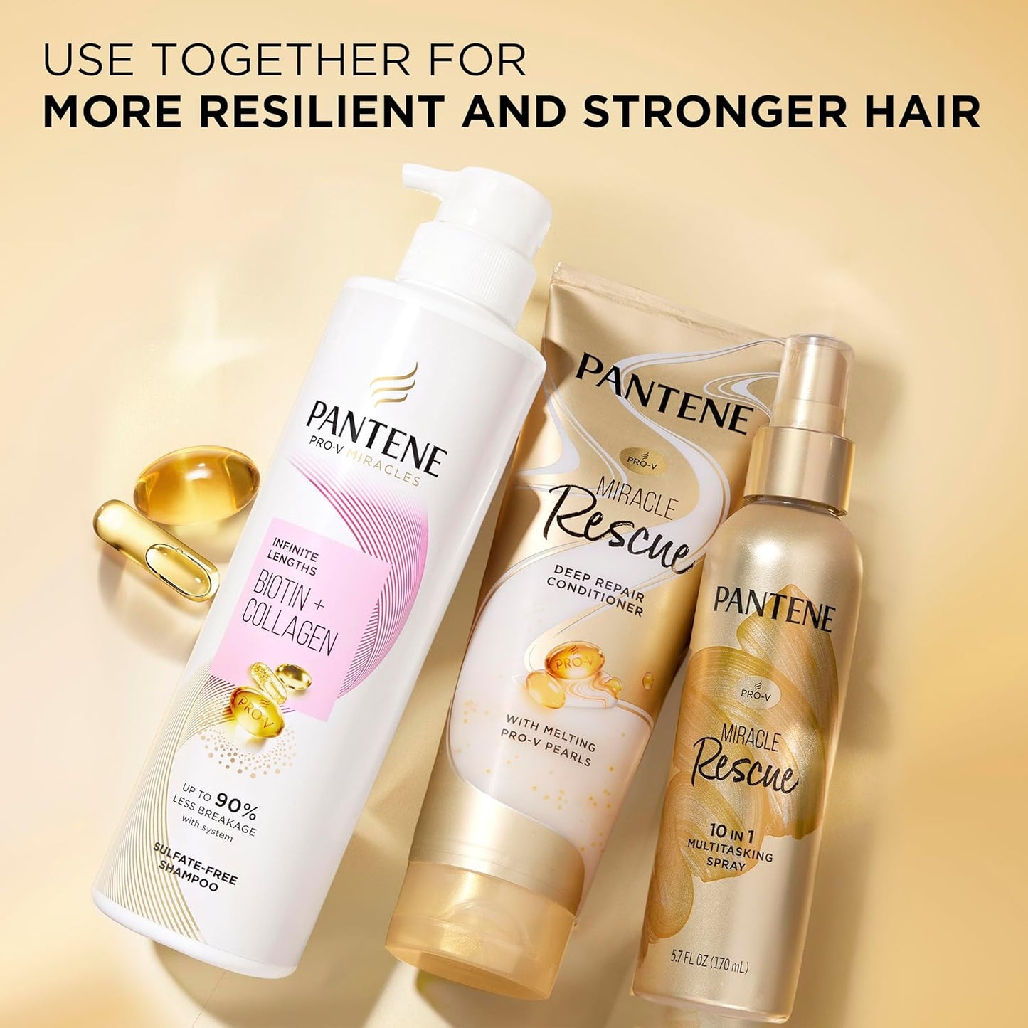 Pantene Miracle Rescue Deep Conditioner - Melting Pro-V Pearls for Dry, Damaged or Color-Treated Hair, Softens and Repairs, 8.0 oz