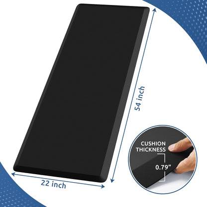 KitchenClouds Kitchen Mat Cushioned Anti Fatigue Rug 17.3"x28" Waterproof, Non Slip, Standing and Comfort Desk/Floor Mats for House Sink Office (Black)