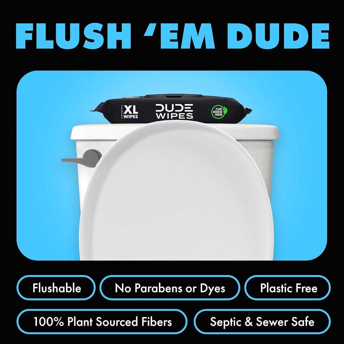 DUDE Wipes - Flushable Wipes with DUDE Bombs Toilet Spray - 18 Pack, 864 Wipes + 1 Spray Bottle - Unscented Extra-Large Adult Wet Wipes with Vitamin-E & Aloe - Forest Fresh Stank Eliminator