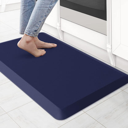 KitchenClouds Kitchen Mat Cushioned Anti Fatigue Rug 17.3"x28" Waterproof, Non Slip, Standing and Comfort Desk/Floor Mats for House Sink Office (Black)