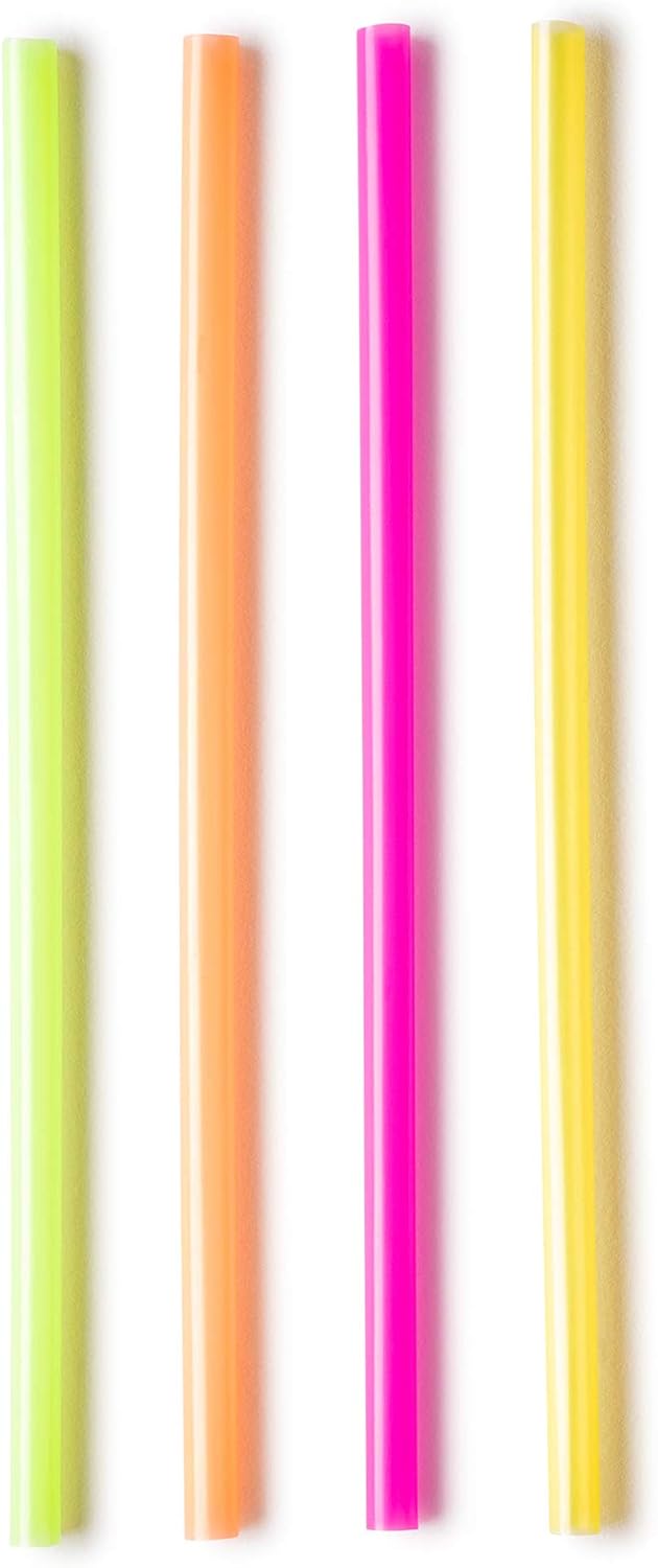 Comfy Package, [100 Count] Jumbo Plastic Smoothie Straws - 8.5" High - Assorted Colors