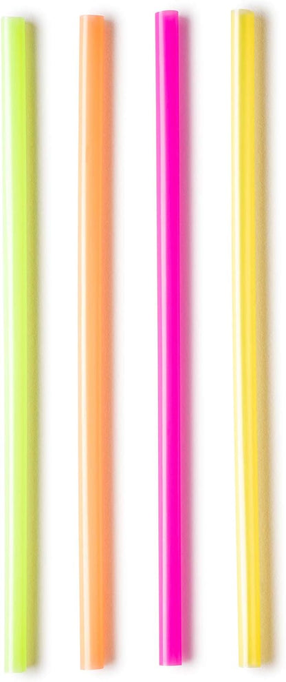 Comfy Package, [100 Count] Jumbo Plastic Smoothie Straws - 8.5" High - Assorted Colors