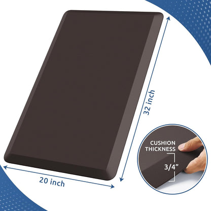 KitchenClouds Kitchen Mat Cushioned Anti Fatigue Rug 17.3"x28" Waterproof, Non Slip, Standing and Comfort Desk/Floor Mats for House Sink Office (Black)