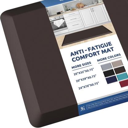 KitchenClouds Kitchen Mat Cushioned Anti Fatigue Rug 17.3"x28" Waterproof, Non Slip, Standing and Comfort Desk/Floor Mats for House Sink Office (Black)