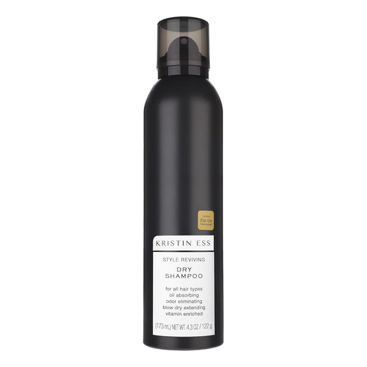 Kristin Ess Style Reviving Vitamin C Dry Shampoo Spray for Oily Hair - Oil Absorbing Light Powder Spray - Shine Enhancing + Hydrating Refresher - Pear Sandalwood Fragrance - Sulfate Free + Color Safe