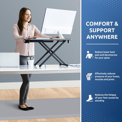 KitchenClouds Kitchen Mat Cushioned Anti Fatigue Rug 17.3"x28" Waterproof, Non Slip, Standing and Comfort Desk/Floor Mats for House Sink Office (Black)
