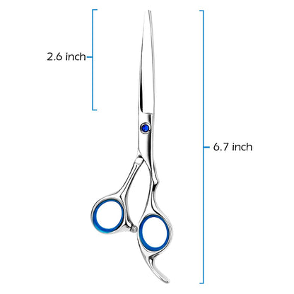 Hair Cutting Scissors Professional Home Haircutting Barber/Salon Thinning Shears Kit with Comb and Case for Men/Women (Silver)