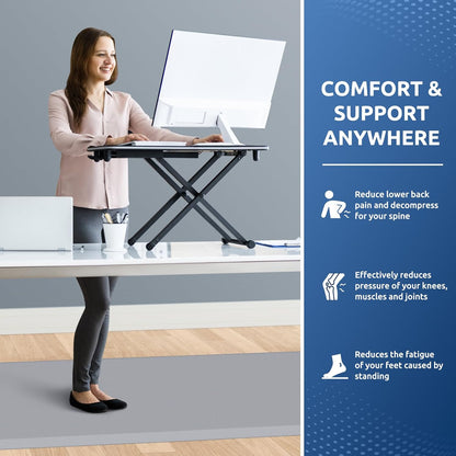 KitchenClouds Kitchen Mat Cushioned Anti Fatigue Rug 17.3"x28" Waterproof, Non Slip, Standing and Comfort Desk/Floor Mats for House Sink Office (Black)