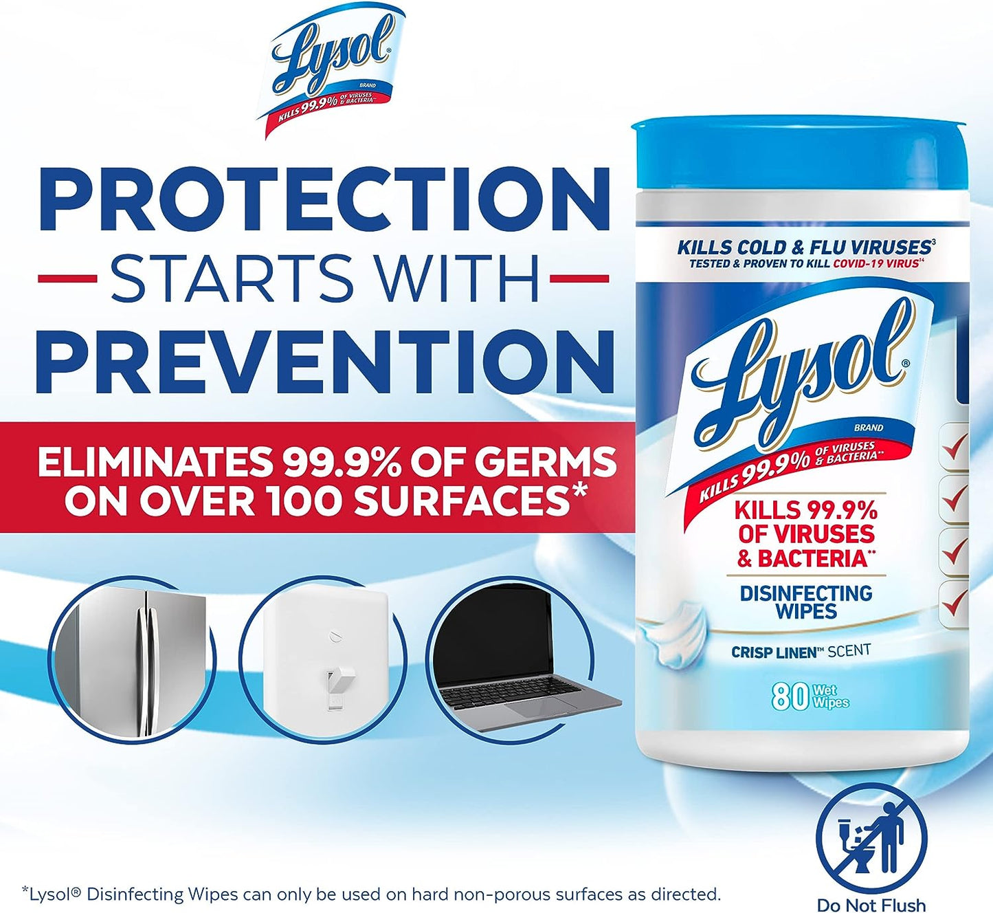Lysol Disinfectant Wipes Bundle, Multi-Surface Antibacterial Cleaning Wipes, For Disinfecting & Cleaning, contains x2 Lemon & Lim Blossom (80ct) x1 Crisp Linen (80 Ct) & x1 Mango & Hibiscus (80 Ct)