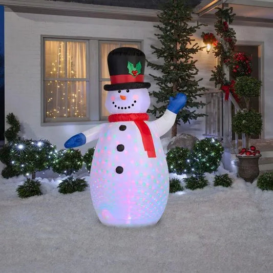 Christmas-52 36 in w x 35 83 in d x 77 95 in h projection inflatable snowman