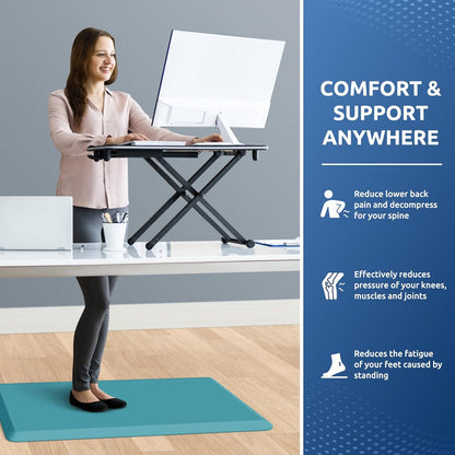 KitchenClouds Kitchen Mat Cushioned Anti Fatigue Rug 17.3"x28" Waterproof, Non Slip, Standing and Comfort Desk/Floor Mats for House Sink Office (Black)