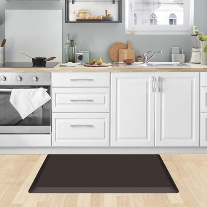 KitchenClouds Kitchen Mat Cushioned Anti Fatigue Rug 17.3"x28" Waterproof, Non Slip, Standing and Comfort Desk/Floor Mats for House Sink Office (Black)