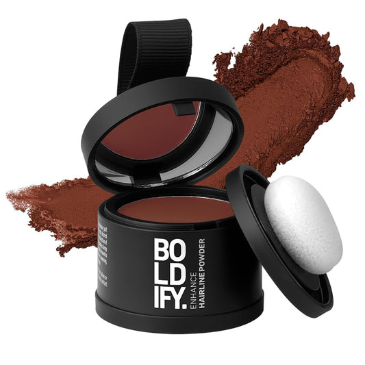 BOLDIFY Hairline Powder - Root Touch Up & Hair Loss Cover Up, Instant Gray Coverage 48-Hour Stain-Proof Hair Color Powder for Women & Men, Hair Fibers and Hair Topper Alternative (Dark Brown)