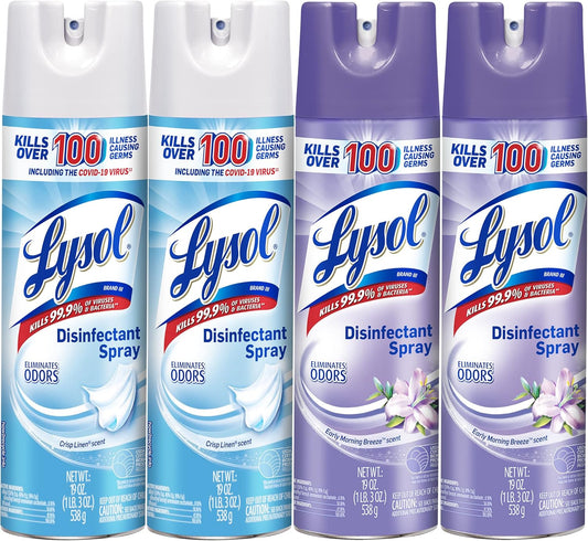Lysol Disinfectant Spray, Sanitizing And Antibacterial Spray, For Disinfecting And Deodorizing, Early Morning Breeze, 19 Fl Oz (Pack Of 2), Packaging May Vary