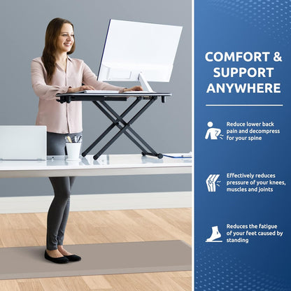 KitchenClouds Kitchen Mat Cushioned Anti Fatigue Rug 17.3"x28" Waterproof, Non Slip, Standing and Comfort Desk/Floor Mats for House Sink Office (Black)