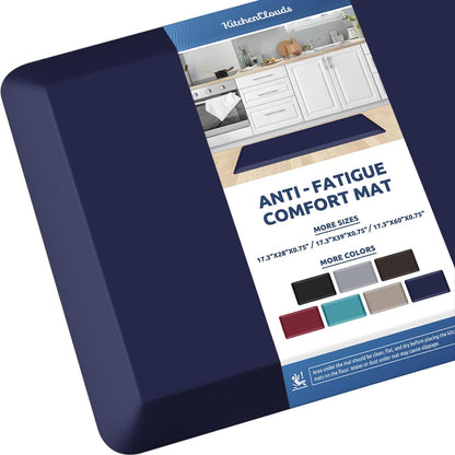 KitchenClouds Kitchen Mat Cushioned Anti Fatigue Rug 17.3"x28" Waterproof, Non Slip, Standing and Comfort Desk/Floor Mats for House Sink Office (Black)