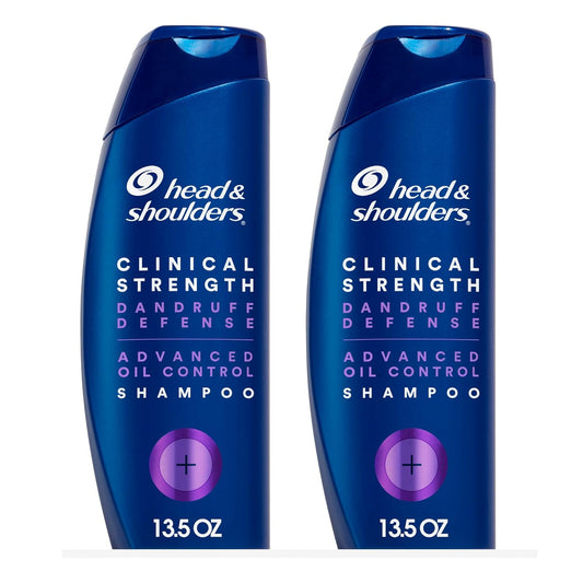 Head & Shoulders Clinical Dandruff Shampoo Twin Pack, Advanced Oil & Flake Control, Selenium Sulfide for Seborrheic Dermatitis Relief, Prescription Strength Scalp Care, Refreshing Citrus, 13.5 Oz Each