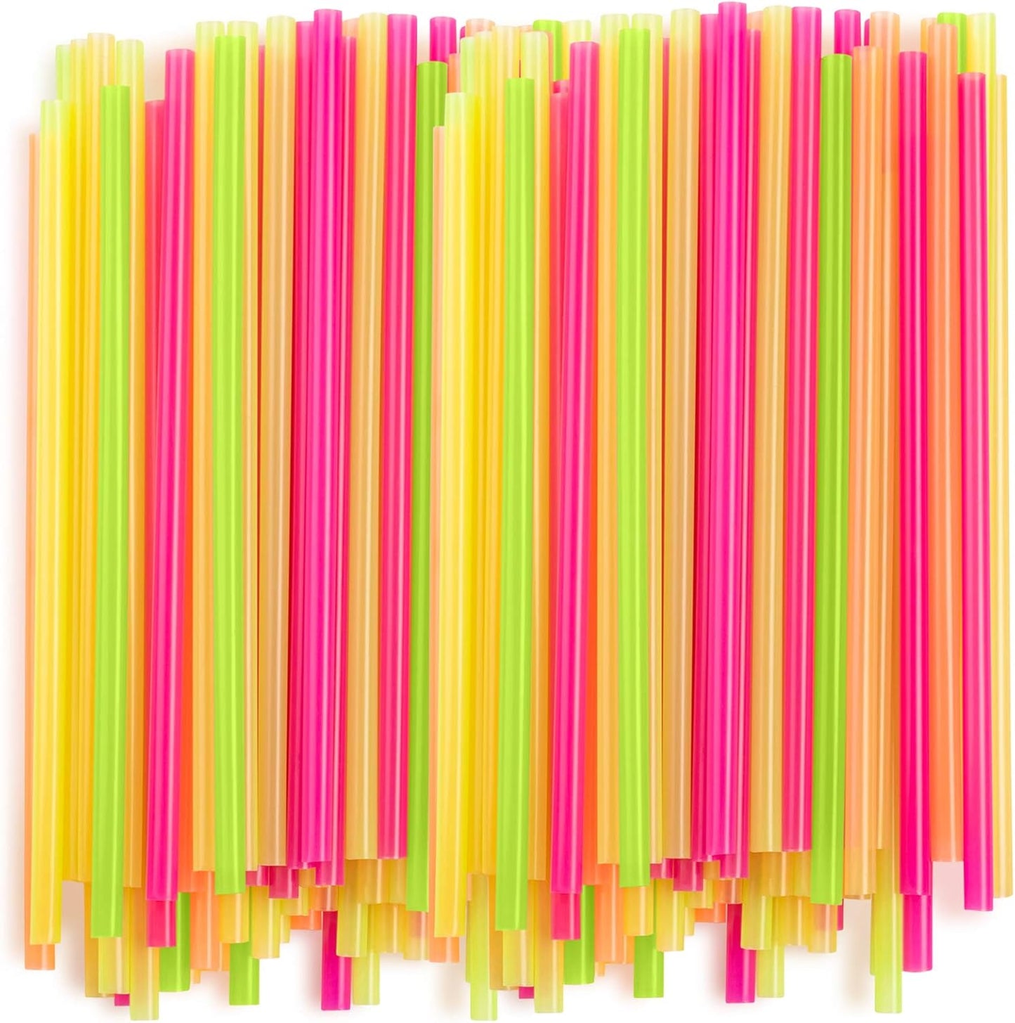 Comfy Package, [100 Count] Jumbo Plastic Smoothie Straws - 8.5" High - Assorted Colors