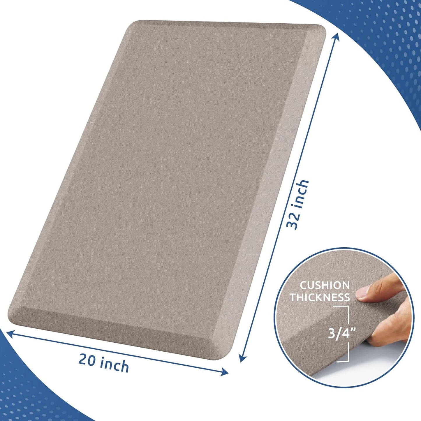 KitchenClouds Kitchen Mat Cushioned Anti Fatigue Rug 17.3"x28" Waterproof, Non Slip, Standing and Comfort Desk/Floor Mats for House Sink Office (Black)