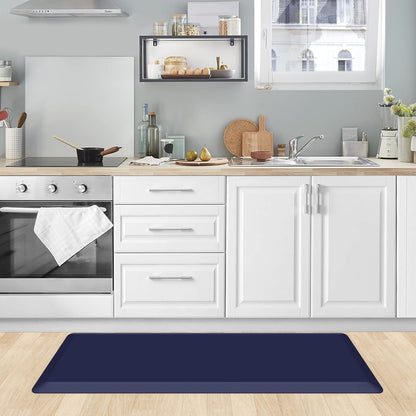 KitchenClouds Kitchen Mat Cushioned Anti Fatigue Rug 17.3"x28" Waterproof, Non Slip, Standing and Comfort Desk/Floor Mats for House Sink Office (Black)