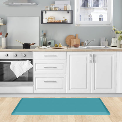 KitchenClouds Kitchen Mat Cushioned Anti Fatigue Rug 17.3"x28" Waterproof, Non Slip, Standing and Comfort Desk/Floor Mats for House Sink Office (Black)
