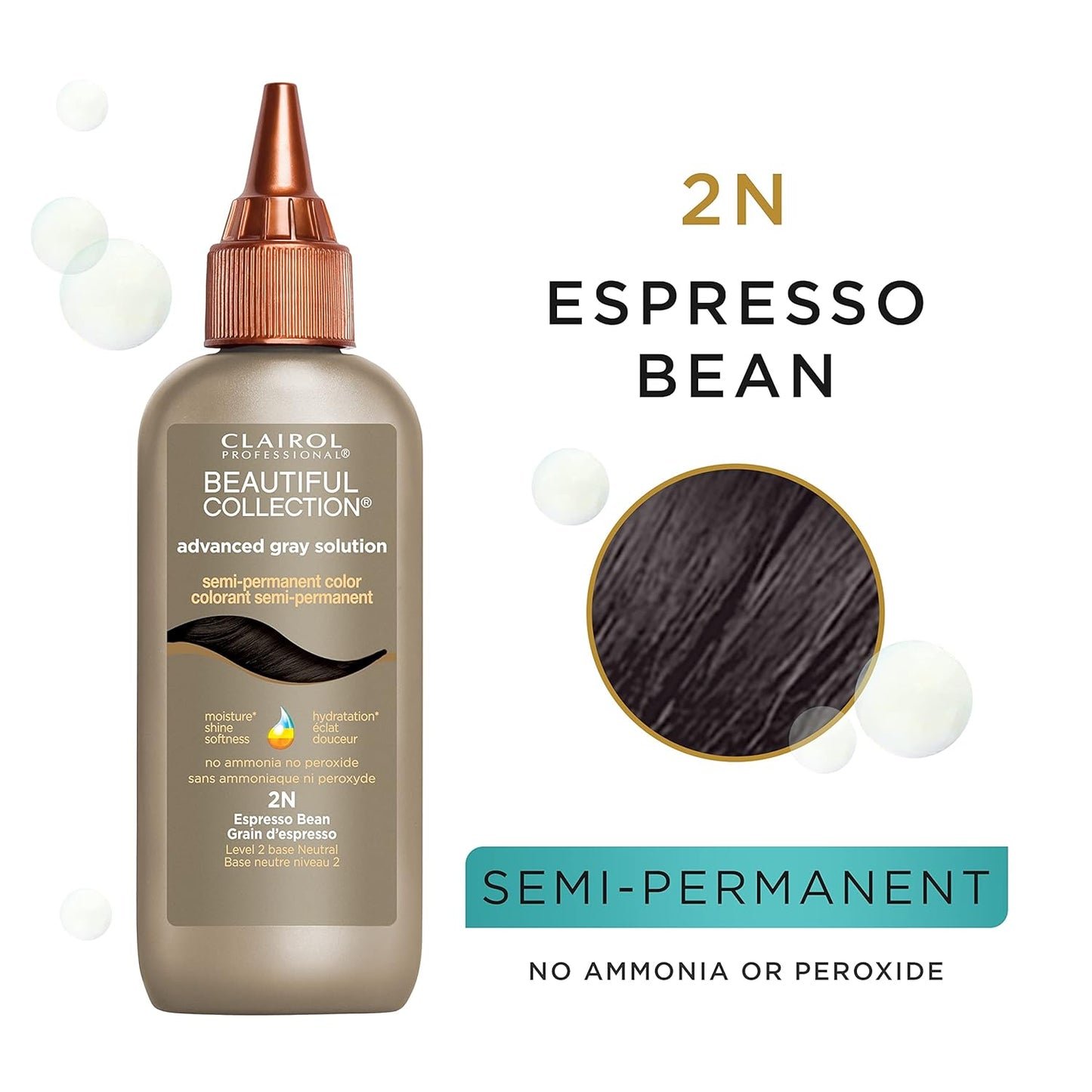 Clairol Professional Beautiful Advanced Gray Solutions, Semi-Permanent Hair Color for Gray Coverage