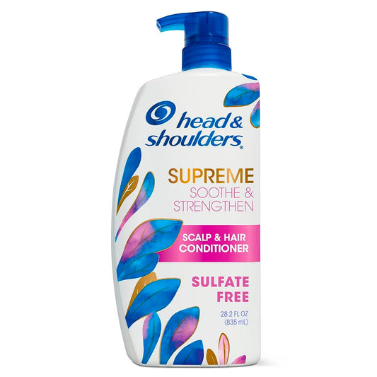Head & Shoulders Supreme Sulfate Free Shampoo and Conditioner Set for Dry Scalp and Dandruff Treatment, Soothe and Strengthen with Argan Oil and Rose Essence, 21.2 Fl Oz