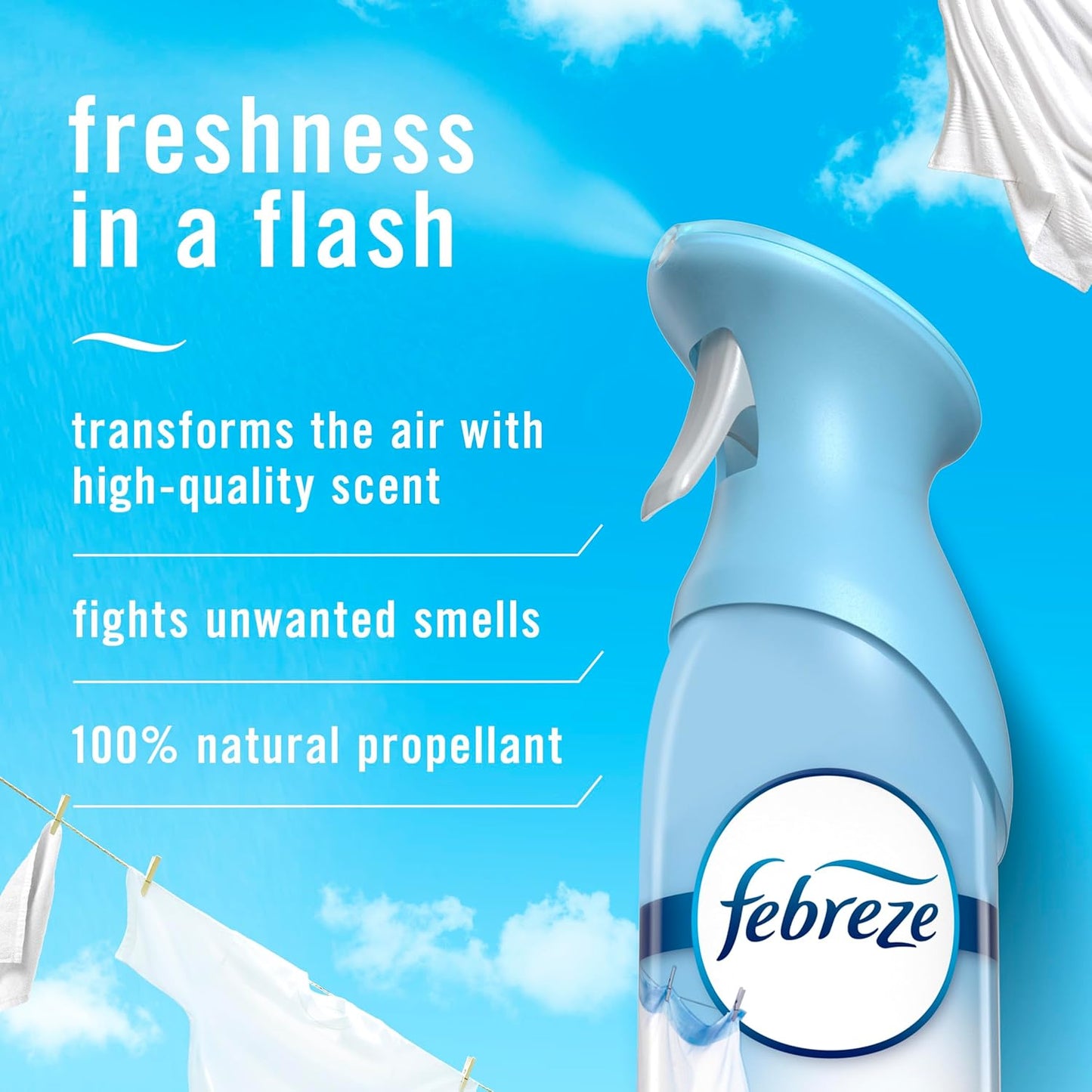Febreze Air Freshener Spray, Linen & Sky, Odor Eliminator for Strong Odors, 8.8 Oz (2 Count)